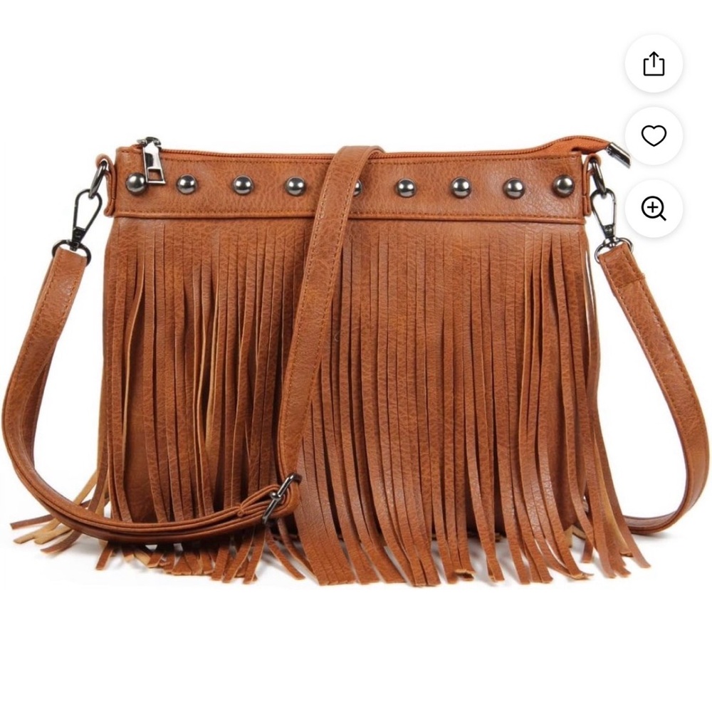 Brown Fringe Crossbody Bag